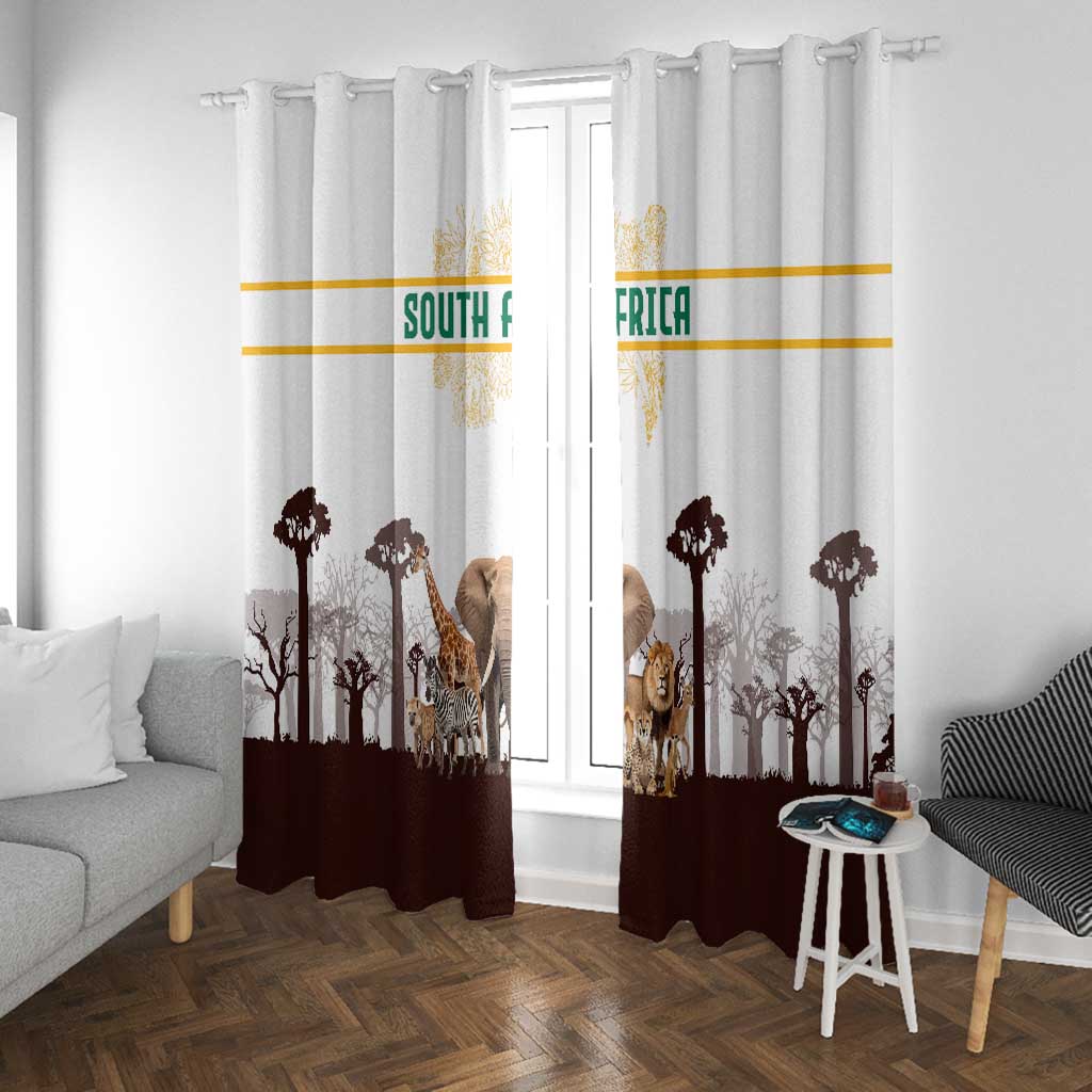 South Africa Wildlife Pride Window Curtain Big Five Animals