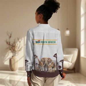 South Africa Wildlife Pride Women Casual Shirt Big Five Animals