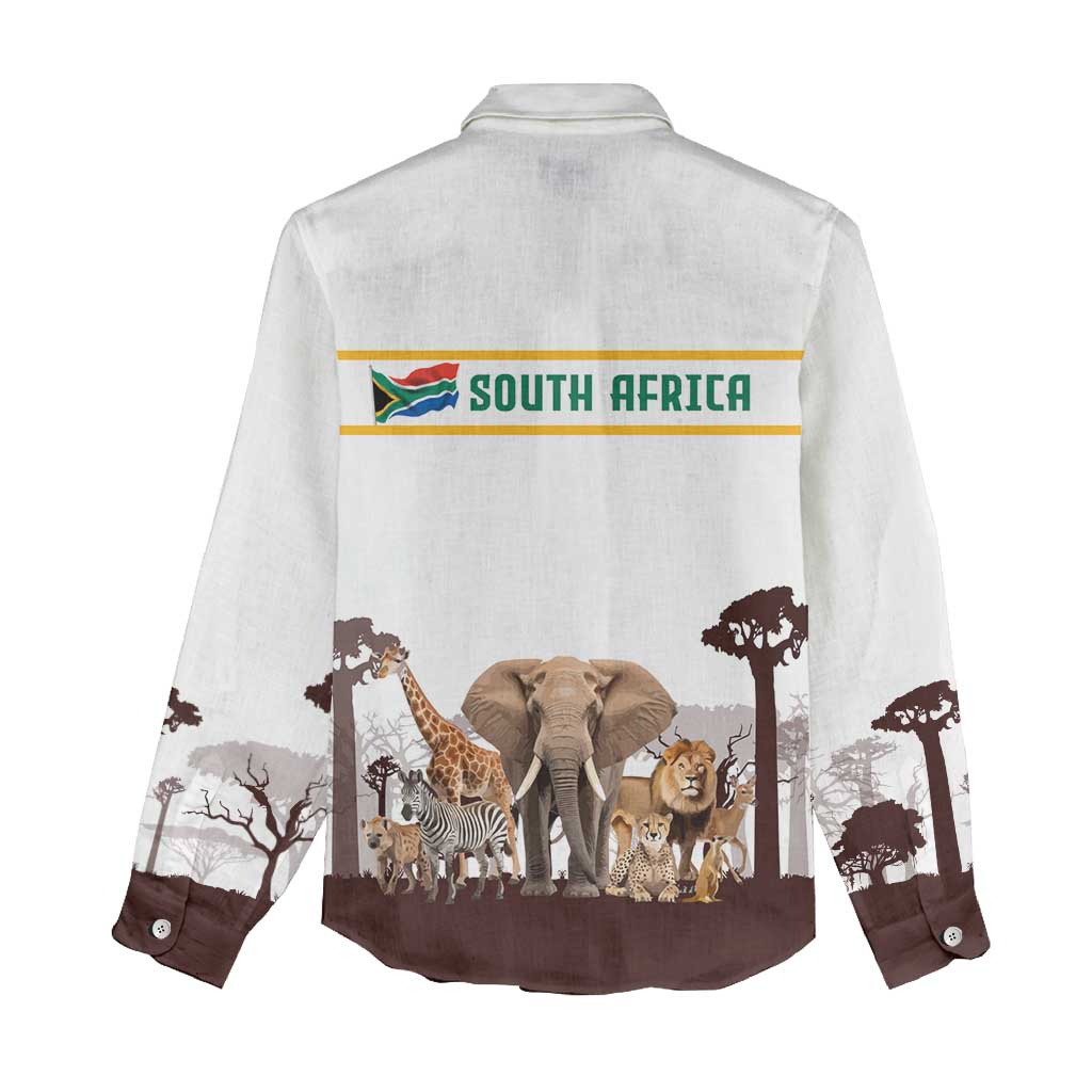 South Africa Wildlife Pride Women Casual Shirt Big Five Animals
