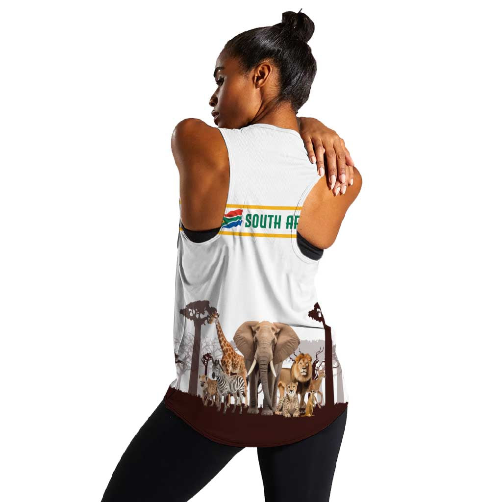 South Africa Wildlife Pride Women Racerback Tank Big Five Animals