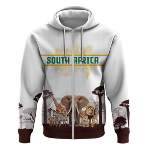 South Africa Wildlife Pride Zip Hoodie Big Five Animals
