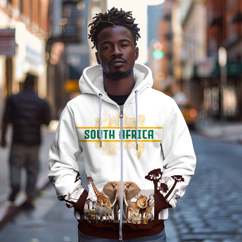 South Africa Wildlife Pride Zip Hoodie Big Five Animals