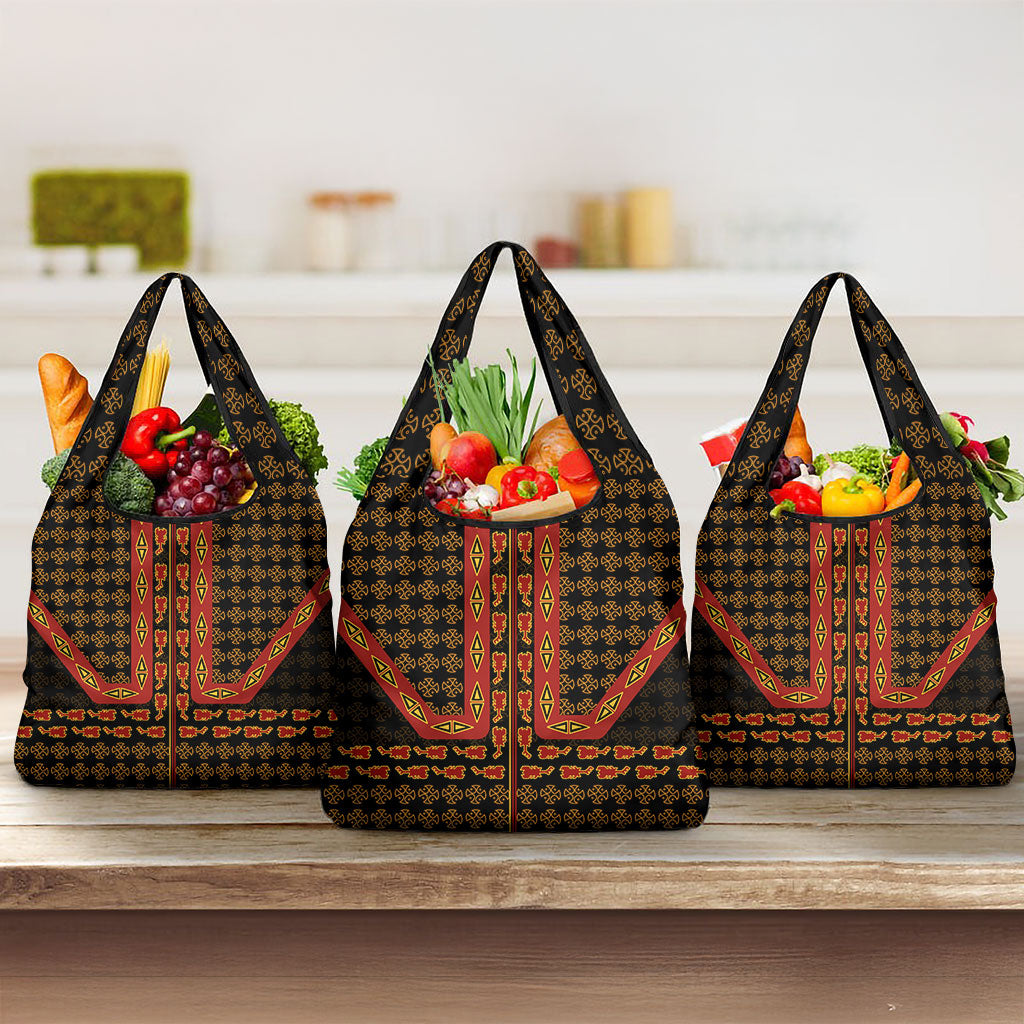 Cameroon Toghu Heritage Grocery Bag Traditional Bamenda Pattern In African