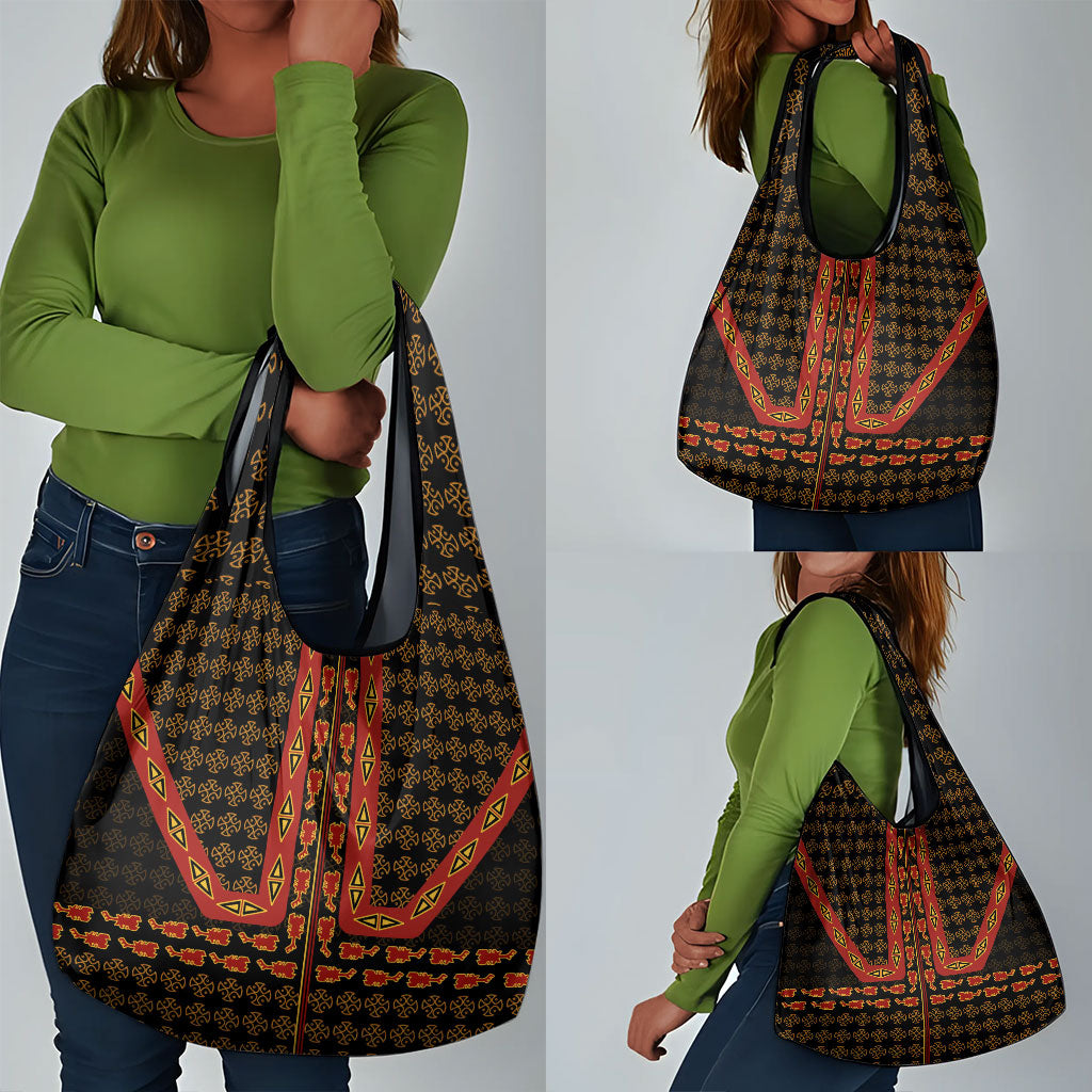Cameroon Toghu Heritage Grocery Bag Traditional Bamenda Pattern In African