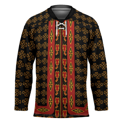 Cameroon Toghu Heritage Hockey Jersey Traditional Bamenda Pattern In African