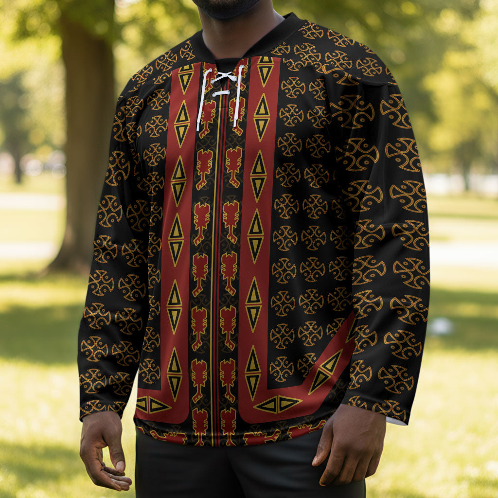 Cameroon Toghu Heritage Hockey Jersey Traditional Bamenda Pattern In African