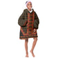 Cameroon Toghu Heritage Kid Wearable Blanket Hoodie Traditional Bamenda Pattern In African