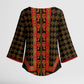 Cameroon Toghu Heritage Kimono Sleeve Blouse Traditional Bamenda Pattern In African