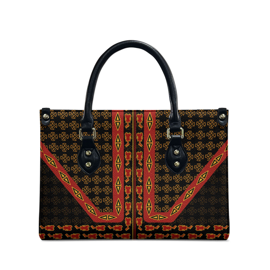 Cameroon Toghu Heritage Leather Bag Traditional Bamenda Pattern In African