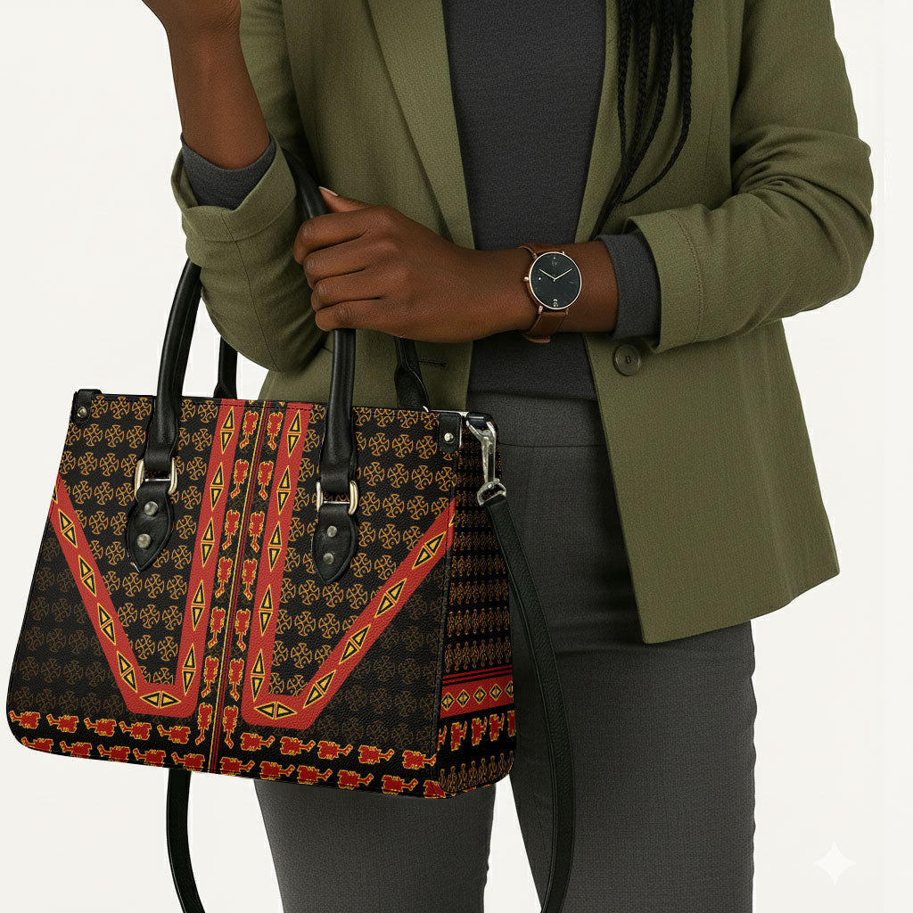Cameroon Toghu Heritage Leather Bag Traditional Bamenda Pattern In African
