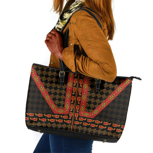 Cameroon Toghu Heritage Leather Tote Bag Traditional Bamenda Pattern In African