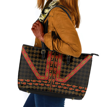 Cameroon Toghu Heritage Leather Tote Bag Traditional Bamenda Pattern In African