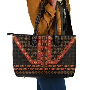 Cameroon Toghu Heritage Leather Tote Bag Traditional Bamenda Pattern In African