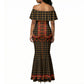 Cameroon Toghu Heritage Mermaid Dress Traditional Bamenda Pattern In African