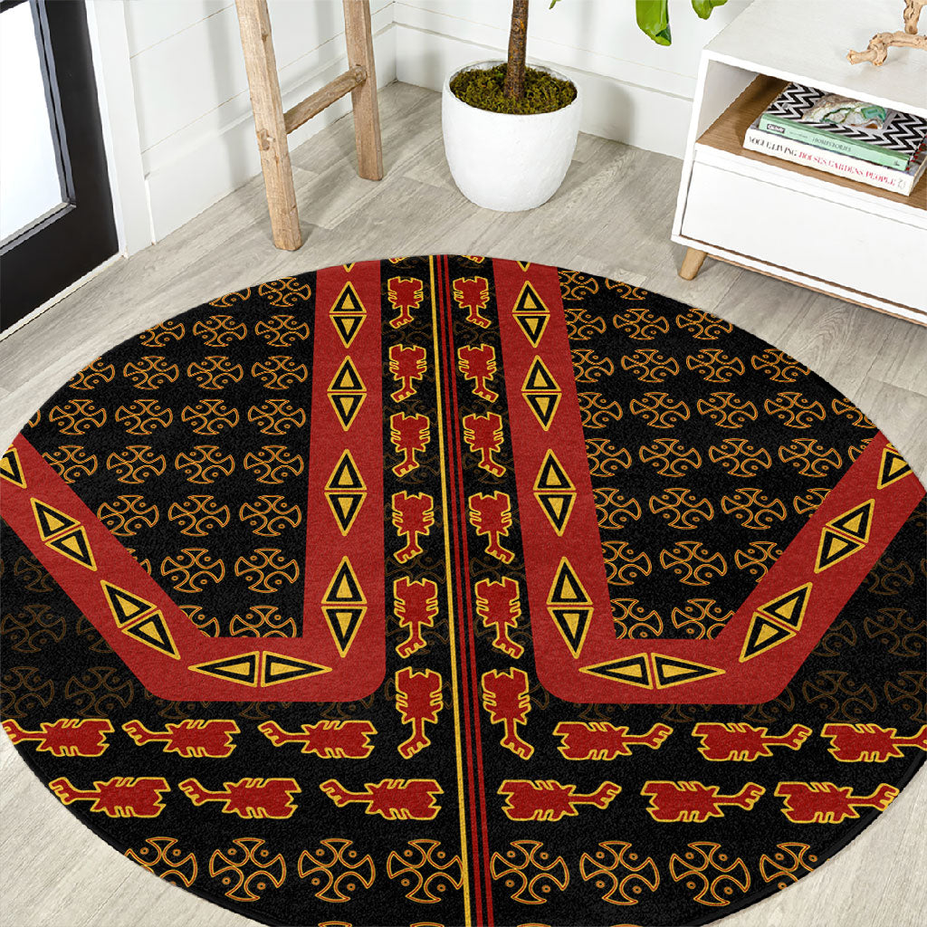 Cameroon Toghu Heritage Round Carpet Traditional Bamenda Pattern In ...
