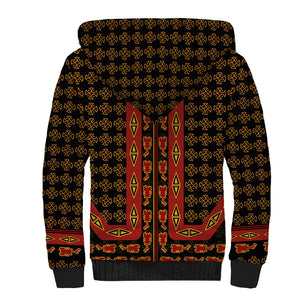 Cameroon Toghu Heritage Sherpa Hoodie Traditional Bamenda Pattern In African