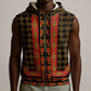 Cameroon Toghu Heritage Sleeveless Zip Hoodie Traditional Bamenda Pattern In African