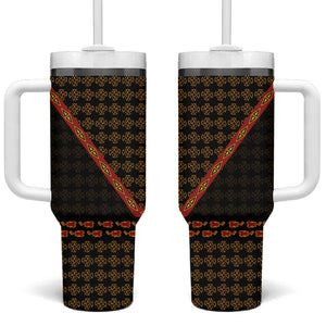 Cameroon Toghu Heritage Tumbler With Handle Traditional Bamenda Pattern In African