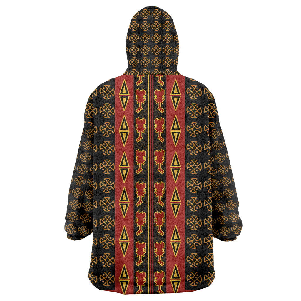Cameroon Toghu Heritage Wearable Blanket Hoodie Traditional Bamenda Pattern In African