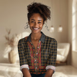 Cameroon Toghu Heritage Women Casual Shirt Traditional Bamenda Pattern In African