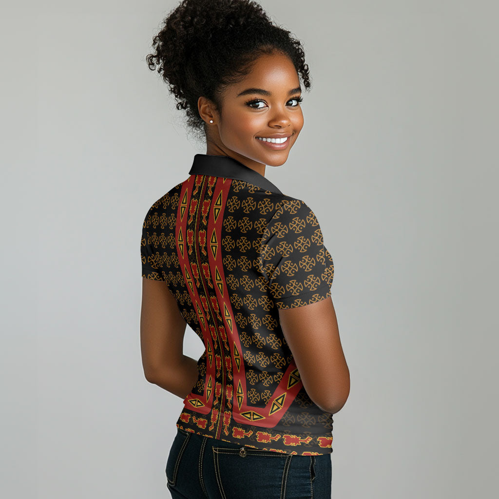 Cameroon Toghu Heritage Women Polo Shirt Traditional Bamenda Pattern In African