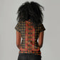 Cameroon Toghu Heritage Women V-Neck T-Shirt Traditional Bamenda Pattern In African