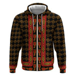 Cameroon Toghu Heritage Zip Hoodie Traditional Bamenda Pattern In African