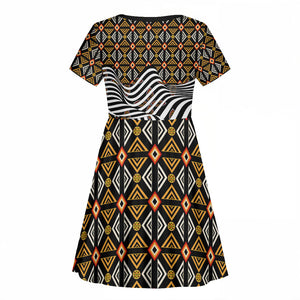 Cameroon Toghu Bamenda Kid Short Sleeve Dress African Traditional Art