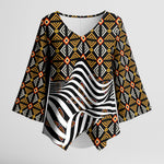 Cameroon Toghu Bamenda Kimono Sleeve Blouse African Traditional Art