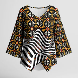 Cameroon Toghu Bamenda Kimono Sleeve Blouse African Traditional Art