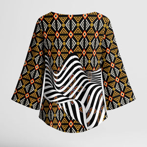 Cameroon Toghu Bamenda Kimono Sleeve Blouse African Traditional Art