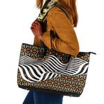 Cameroon Toghu Bamenda Leather Tote Bag African Traditional Art