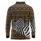 Cameroon Toghu Bamenda Long Sleeve Polo Shirt African Traditional Art