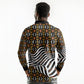 Cameroon Toghu Bamenda Long Sleeve Polo Shirt African Traditional Art
