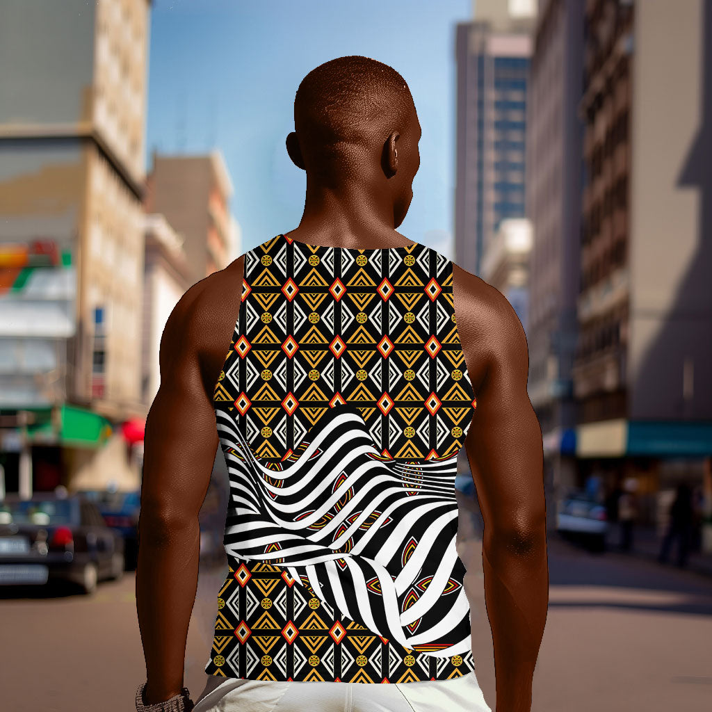 Cameroon Toghu Bamenda Men Tank Top African Traditional Art