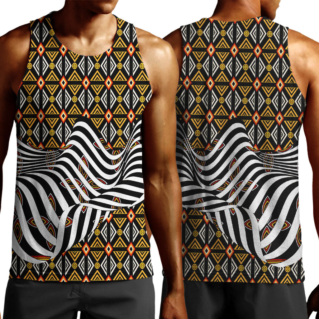 Cameroon Toghu Bamenda Men Tank Top African Traditional Art