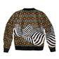 Cameroon Toghu Bamenda Sleeve Zip Bomber Jacket African Traditional Art