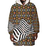 Cameroon Toghu Bamenda Wearable Blanket Hoodie African Traditional Art
