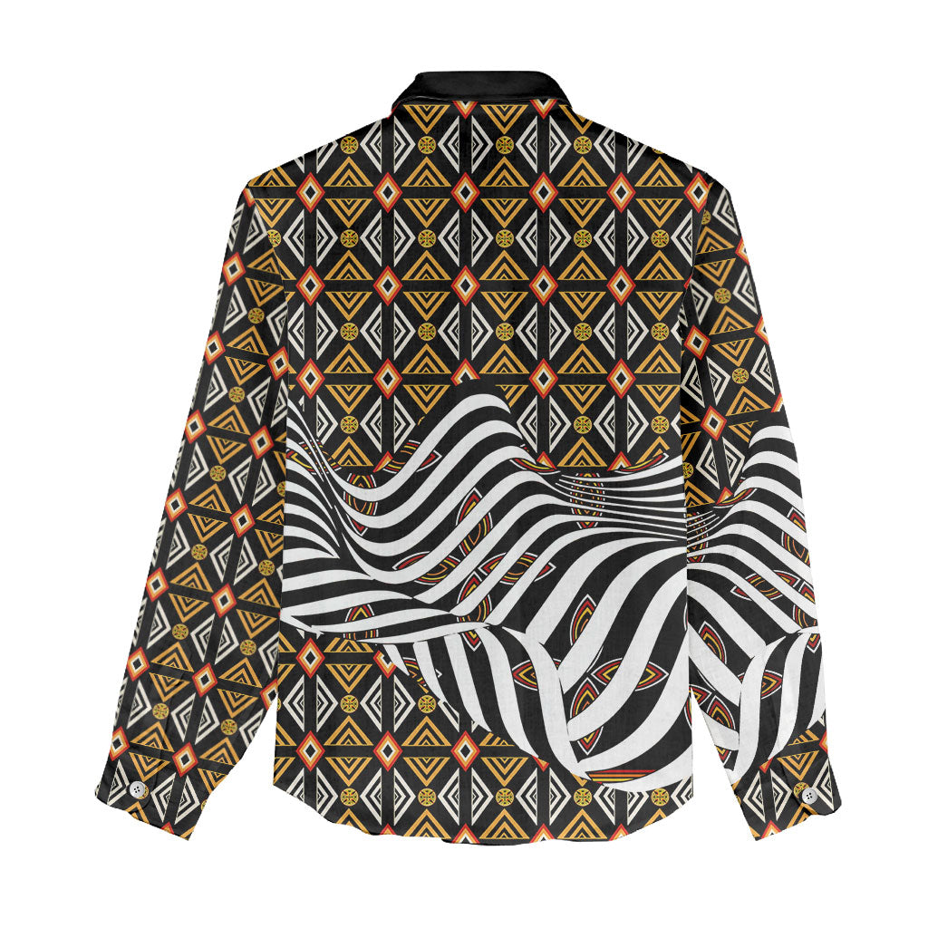 Cameroon Toghu Bamenda Women Casual Shirt African Traditional Art