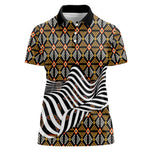Cameroon Toghu Bamenda Women Polo Shirt African Traditional Art