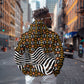 Cameroon Toghu Bamenda Zip Hoodie African Traditional Art