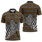 Cameroon Toghu Bamenda Zipper Polo Shirt African Traditional Art