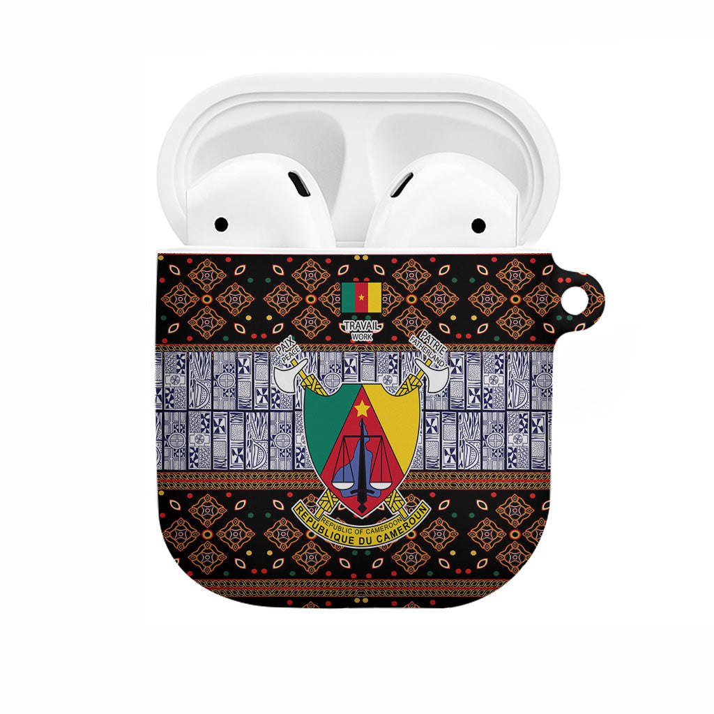 Cameroon Toghu AirPods Case Flag Coat Of Arms - Traditional Bamenda Art