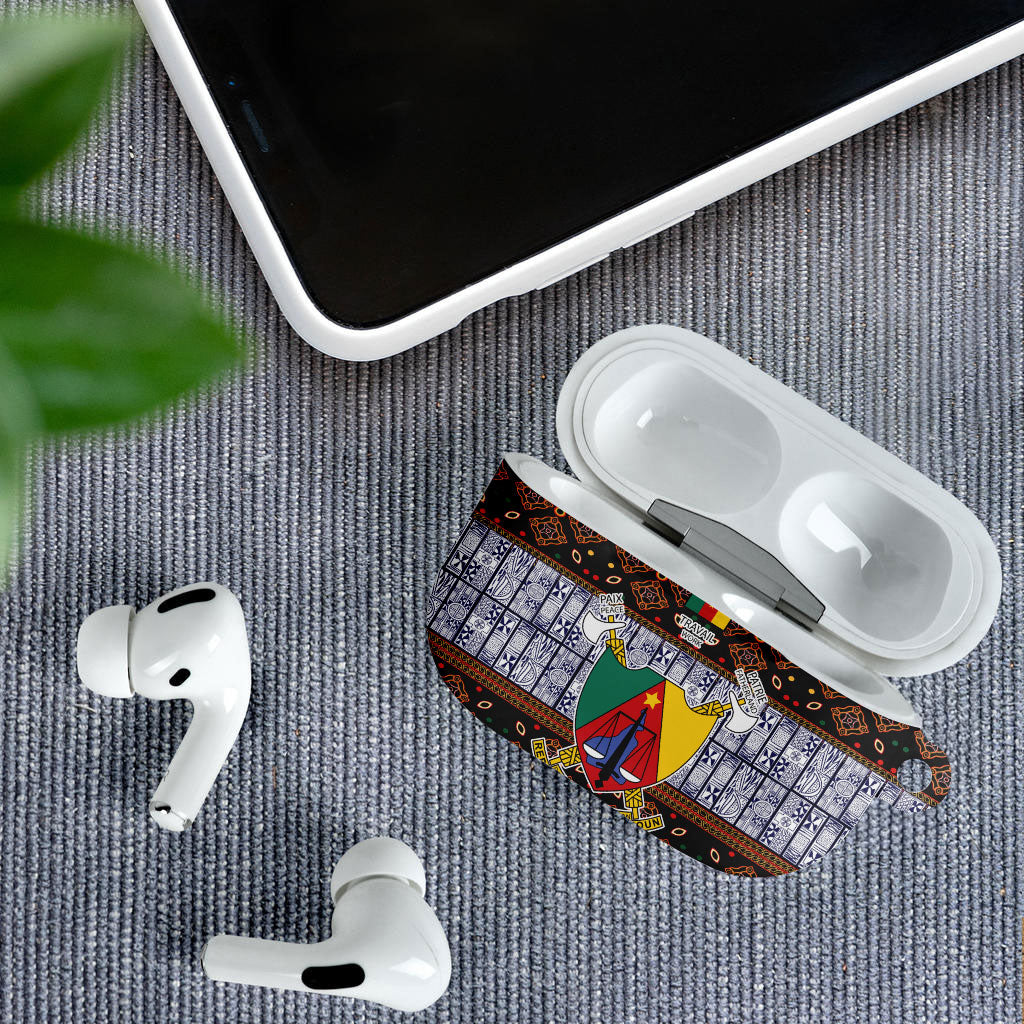Cameroon Toghu AirPods Case Flag Coat Of Arms - Traditional Bamenda Art