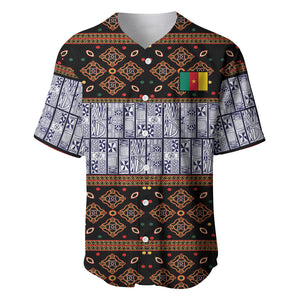 Cameroon Toghu Baseball Jersey Flag Coat Of Arms - Traditional Bamenda Art