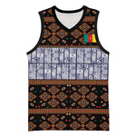 Cameroon Toghu Basketball Jersey Flag Coat Of Arms - Traditional Bamenda Art