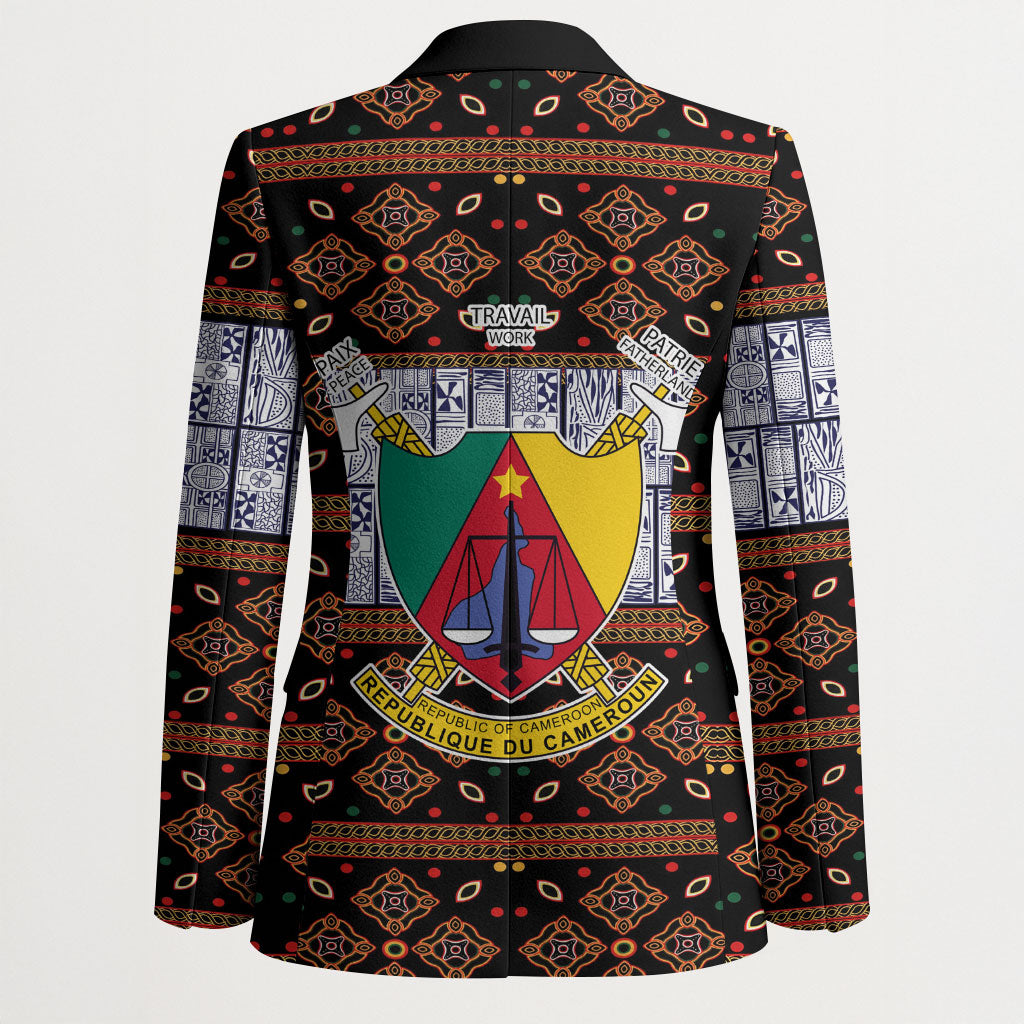 Cameroon Toghu Blazer Flag Coat Of Arms - Traditional Bamenda Art