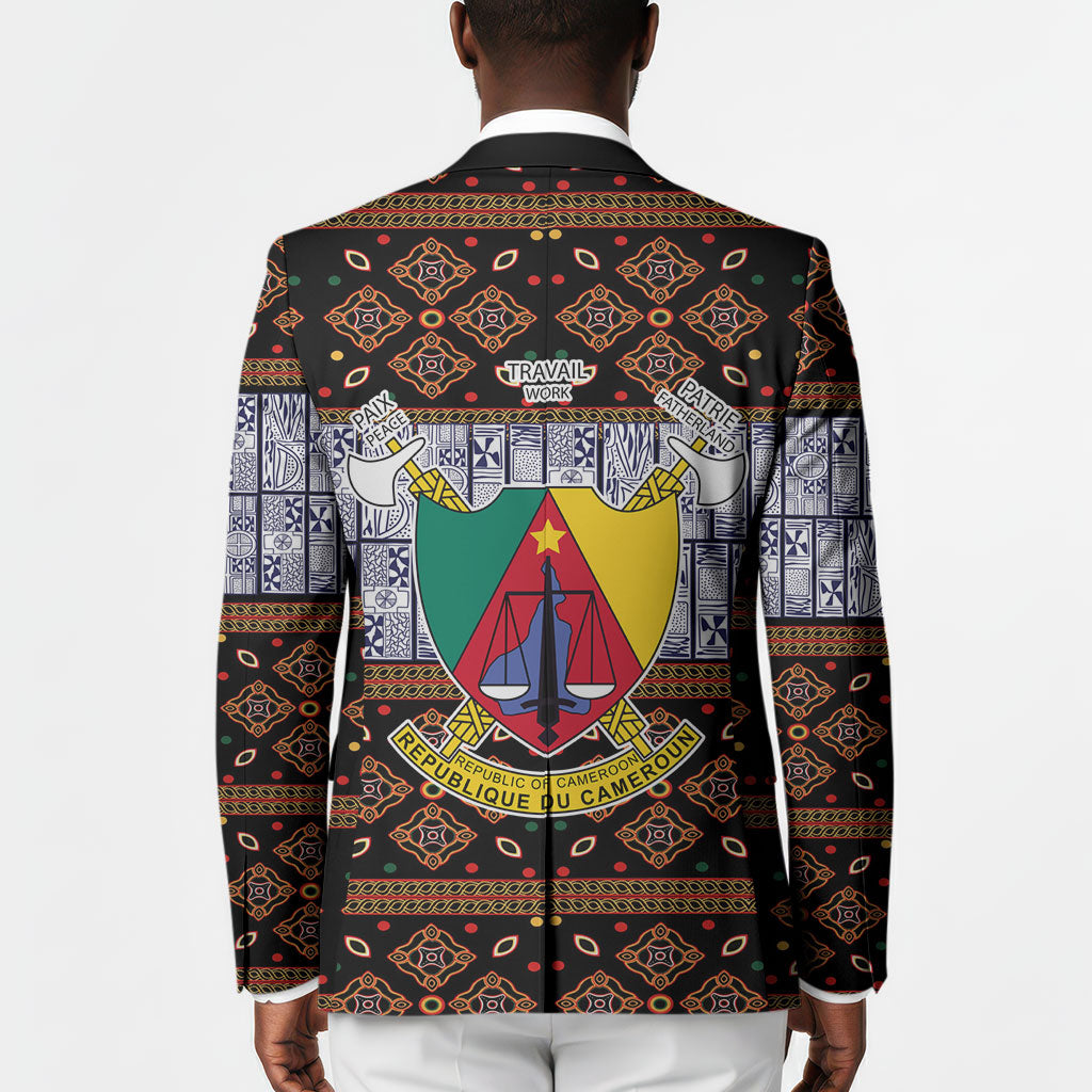 Cameroon Toghu Blazer Flag Coat Of Arms - Traditional Bamenda Art