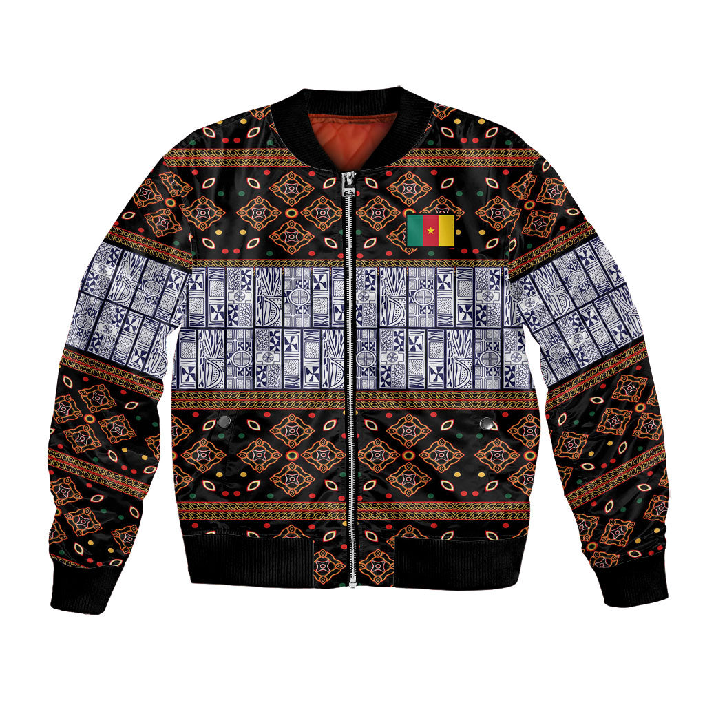 Cameroon Toghu Bomber Jacket Flag Coat Of Arms - Traditional Bamenda Art