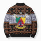 Cameroon Toghu Bomber Puffer Jacket Flag Coat Of Arms - Traditional Bamenda Art